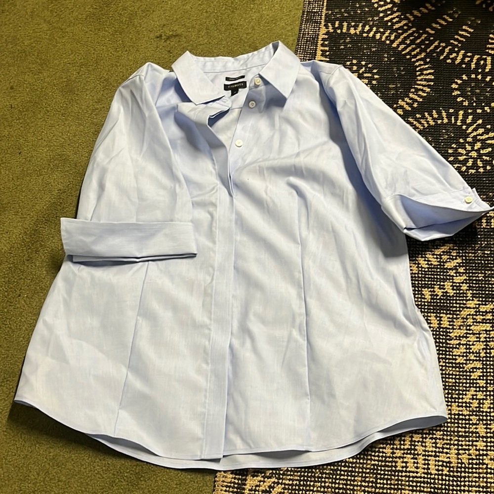 light blue talbots collared shirt